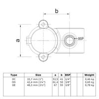 Doos Open klapbaar kruisstuk 90°-C / 33,7 mm (50 stuks)
